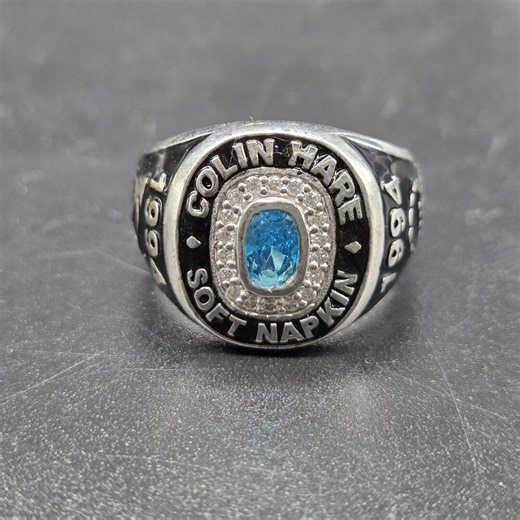 Custom High School College Class Ring for Men Sterling Silver School Ring With Blue Stone Graduation Class of Ring Personalized Signet Ring - Etsy