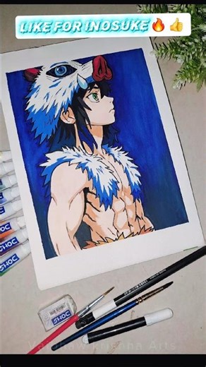 Inosuke from demon slayer drawing🔥#demonslayer #sketch #inosuke #art #anime #shorts