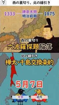 5/7【西の裏切り、北の線引き】1333 六波羅探題陥落｜1875 樺太・千島交換条約