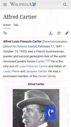 FOUNDER, OWNER, LEADER FROM CARTIER JEWELERY BUSINESS