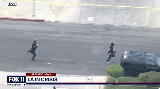 769K views · 10K reactions | Looter tackled to the ground by police. We are seeing law enforcement more aggressive today in stopping looters. Many looters have been getting into cars in groups and driving around breaking into businesses throughout LA. https://www.foxla.com/live | FOX 11 Los Angeles | Facebook