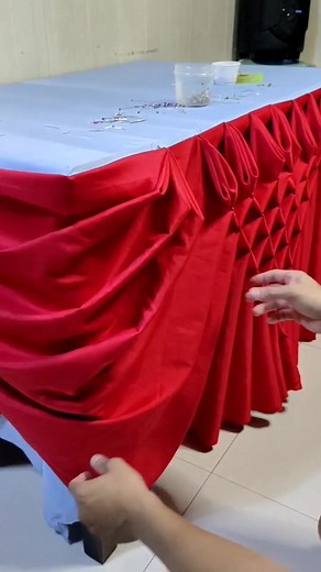 169K views · 4.8K reactions | Diamond design with scallop design table skirting tutorial #TableSkirting #tutorial #decoration #wedding #design | Vins avenue | Facebook