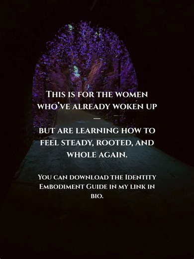 Awakening doesn’t always end in clarity right away. For many women, there’s a phase where awareness is present — but steadiness still needs time to land. This is for those learning how to feel rooted and whole again while living real life. The Identity Embodiment Guide is available in my store. #identityembodiment #womensawakening #innergrounding #consciousliving #healingjourney #selftrust #embodimentwork