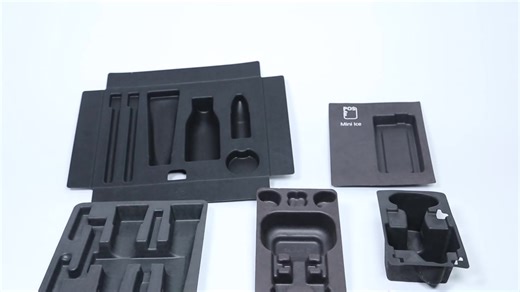 Customized Mold Paper Pulp Inserts Molded Pulp Paper Products Black Pulp Tray Kit Box for Consumer Electronics