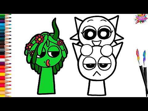 How to draw a Cute Wenda and Gray From Sprunki | Easy tutorial