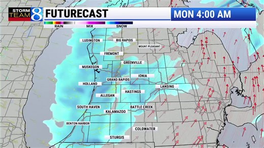 A winter storm warning is in effect until 7 a.m. Tuesday for several inches of new snow, near-blizzard conditions west of US-131 and below zero wind chills. Storm Team 8 Chief Meteorologist Ellen Bacca is here with the latest. | WOOD TV8