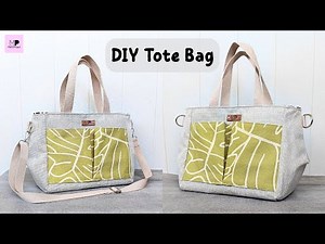 Tote Bag With Zipper And Pockets Tutorial | DIY Zipper Tote Bag
