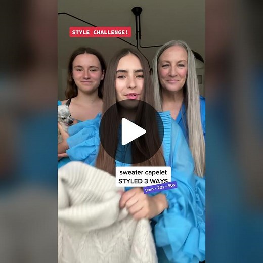 Sweater Capelet Styled 3 Ways - Teenager, 20-Something, 50-Something