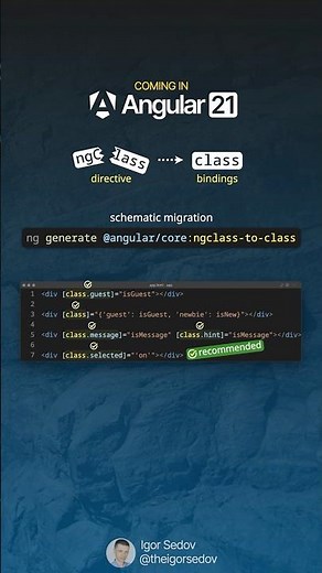 New in Angular 21: ngClass Migration to Class Bindings #angular #angular21