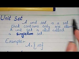what is Unit Set? | Singleton Set
