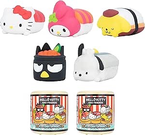 Hamee Sanrio Hello Kitty and Friends Cute Water Filled Surprise Capsule Squishy Toy [Sushi] [Birthday Gift Bag, Party Favor, Gift Basket Filler, Stress Relief Toy] – 2 Pc. (Mystery – Blind Capsule)
