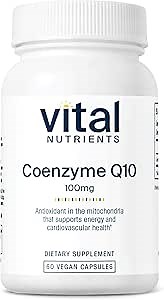 Vital Nutrients CoQ10 100mg - Vegan Supplement - CoEnzyme Q10 from Ubiquinone - Potent Antioxidant to Support Heart Health and Energy Levels* - Gluten, Dairy and Soy Free - Non-GMO - 60 Capsules