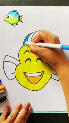 How to color Flounder | The Little Mermaid | Disney | Easy coloring | For kids aged 5 to 6