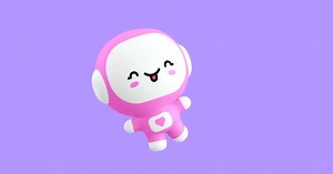 Funny Looped Cartoon Kawaii Astronaut Character Cute Emotions Move Animation