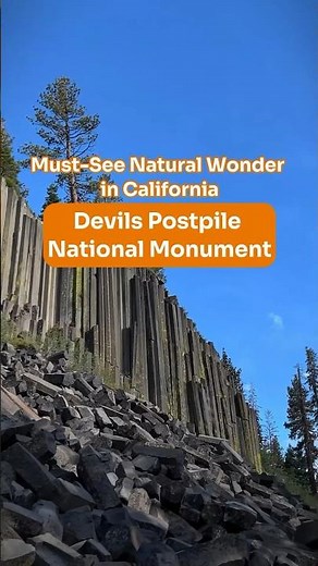 Is this the strangest rock formation in California? 🤔 Devil’s Postpile (via roamwithroxanne) #shorts