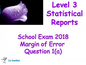 level 3 stats report school exam: question 1 (a)