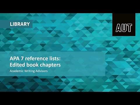 APA 7 reference lists: Edited book chapters