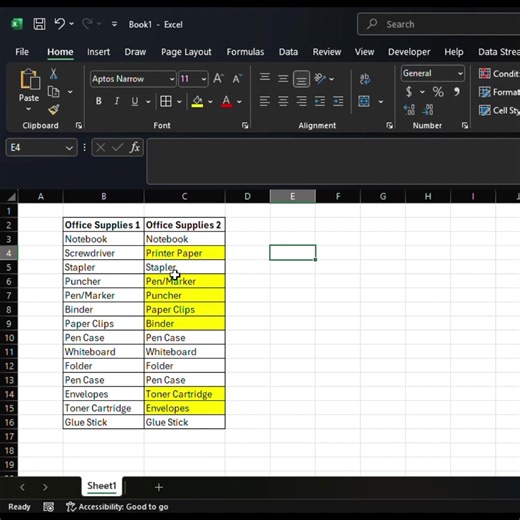 How to Quickly Highlight Mismatched Values Between Two Excel Columns Stop comparing Excel lists line-by-line! Learn the shortcut to instantly select and highlight every mismatched value between two columns. #ExcelTips #ExcelShortcuts #DataEntry #DataCleaning #ExcelTutorial #DataValidation #MicrosoftExcel #DataValidation #Spreadsheets #HowTo #fypシ゚viralシfypシ゚viralシalシ #viralreelsシ#explore #viral #relatable #explorepage #trending #reels #fyp #instagood | SIIT - Scholars International Institute Of 
