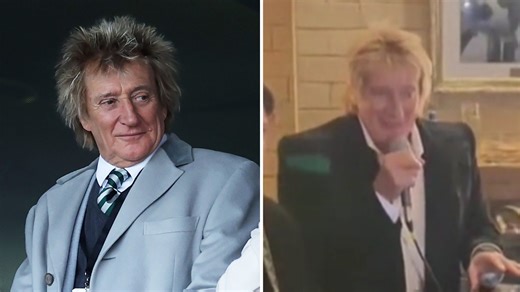 Watch moment Celtic-daft Rod Stewart shocks fans with pub singalong in Glasgow