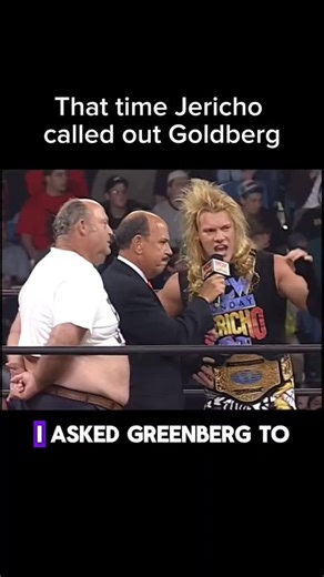 Machoverse Entertainment on Instagram: "WCW Jericho was PEAK! One of my favorite WCW Chris Jericho moments is when he called out Goldberg and kept calling him Greenberg @chrisjerichofozzy @goldberg95 . . . #WCW #CHRISJERICHO #Goldberg #wrestlingmemes #TheMachoverse #90swrestling"