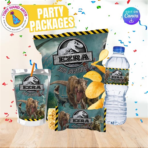 Dinosaur Party Package: Printable Party Labels (digital File Only) - Etsy