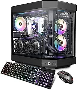 iBUYPOWER Y60 Black Gaming PC Computer Desktop Y60BI9N47T01 (i9 13900KF, RTX 4070Ti 12GB, 32GB DDR5 5200 RGB (16GB x2), 2TB NVMe, WiFi Ready, Windows 11 Home)