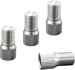 Augeny 4PCS 19mm Valve Cap Stem Extenders, Screw-on Car Tire Valve Stem Extensions, Universal Nickle Plated Brass Wheel Tire Caps Extender Adapter for Car Truck Motorcycle Bike