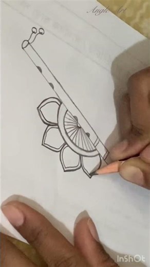 Krishna flute drawing easy//Krishna flute drawing step by step