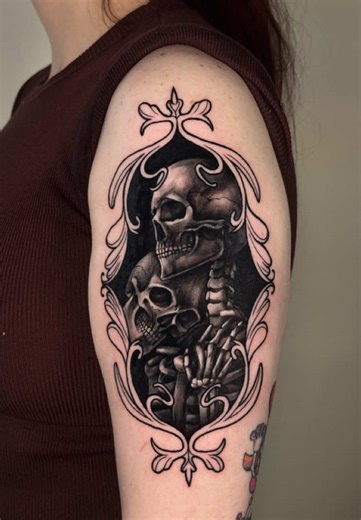 Skeletons Embracing Tattoo Design Ideas