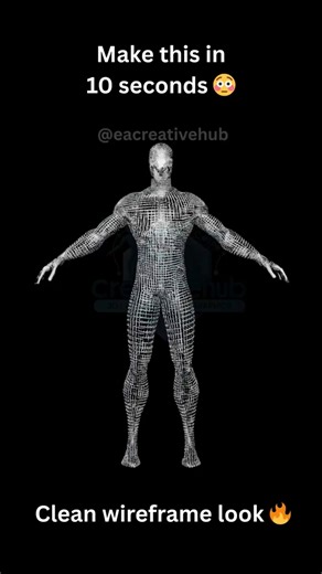 Make This in 10 Seconds 😳 | Blender Wireframe Trick #blender #b3d #3dartist #cgi #viral #shorts