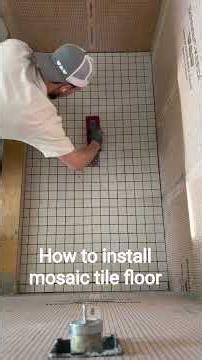 How to install mosaic tile floor#work #fyp #construction #tile #flor #tileplacement