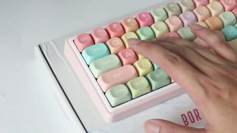 PBT Keycaps 126 Keys MOA Profile Cute Keycap Dye-Sublimation Rainbow Candy Keycaps Set Custom Keycap for Cherry Gateron MX Swithes Mechanical Keyboards