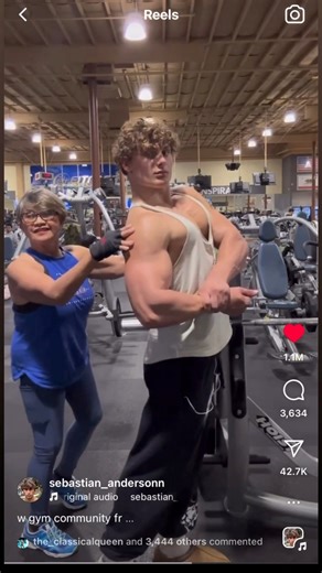 12M views · 247K reactions | Granny putting us all on game! She looks great! This is the gym culture we LOVE to see. ❤️ | Joey Swoll | Facebook