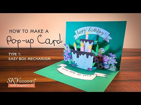 How to make an easy DIY Pop-Up Birthday Cake Card using the simple box mechanism: Tutorial Video