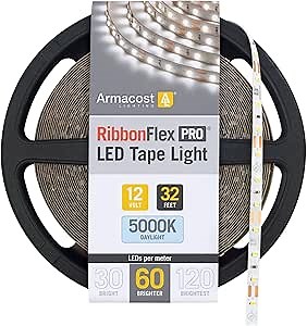 Armacost Lighting RibbonFlex Pro 12V White LED Strip Lights 60 LED/m, 5000K, 32.8 ft 162250