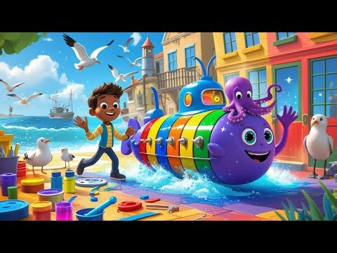 The Rainbow Submarine Deep Sea Colors Adventure 🌈🚢 | Fun Educational Cartoon Story for Kids ❤️