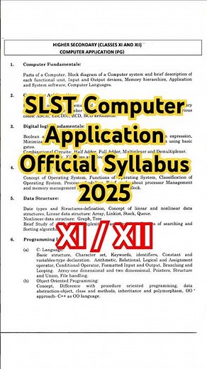 slst computer applications syllabus #slst