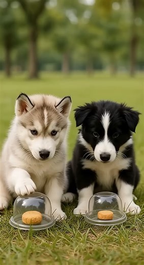Husky Outsmarts Collie in Snack Time 🐾😂