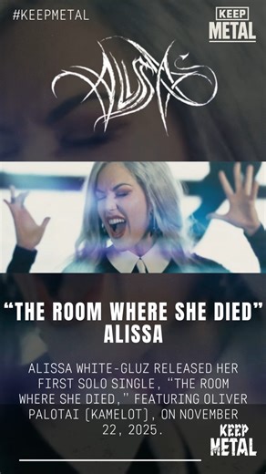 49K views · 1.2K reactions | Alissa White-Gluz released her first solo single, “The Room Where She Died,” featuring Oliver Palotai (Kamelot), on November 22, 2025. #AlissaWhiteGluz #TheRoomWhereSheDied #OliverPalotai #Kamelot #AlexLandenburg #iCode #ArchEnemy #FBStyleLife | Keep Metal | Facebook