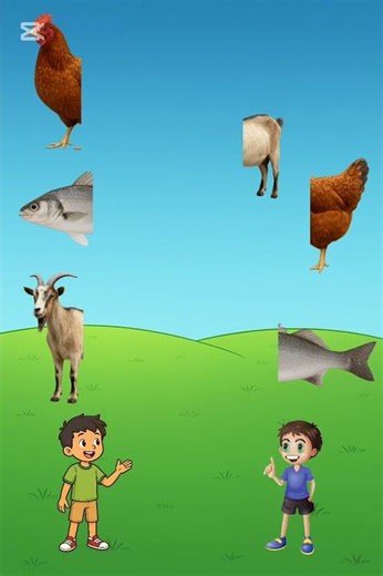 Match the Animal Halves 🧩🐾 | Split Image Animal Matching Game for Kids