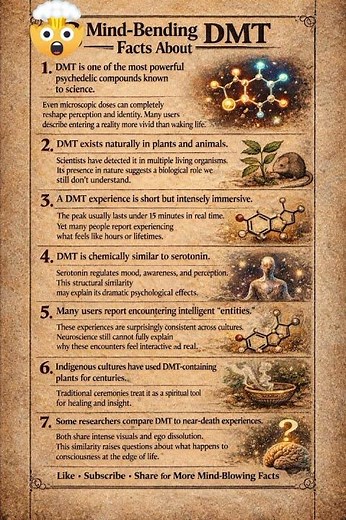 #DMT #Dimethyltryptamine #SpiritMolecule #Consciousness #PsychedelicScience #Neuroscience