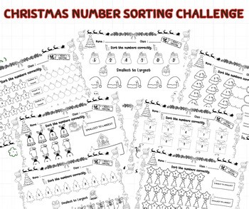 Christmas Number Sorting Challenge (0-9) (Grade 1-3)