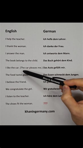 German Language Use Of The Dative Case #deutschfüranfänger #learninggermanisfun #learninggermanlanguage #deutschsprache | Khan in Germany