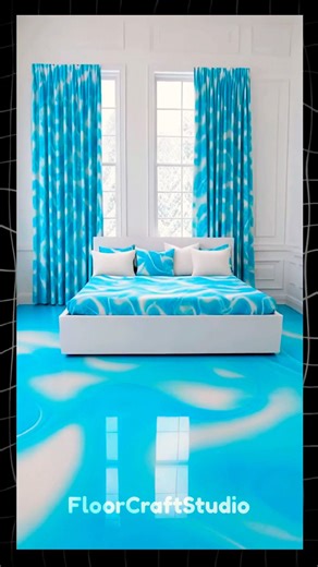 Turquoise Ocean Epoxy Floor Transformation! 😍 Most SATISFYING Floor Ever!