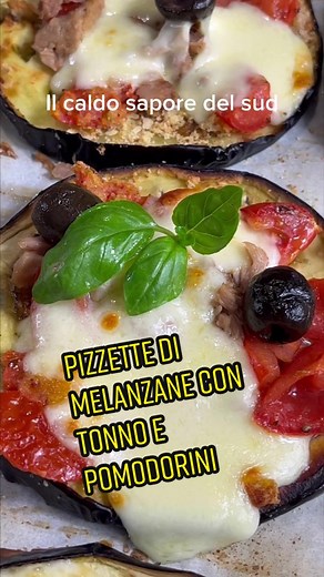 Pizzette di Melanzane con Tonno e Pomodorini