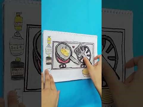 [💸paper diy 💸]Paper kitchen play 🍳Making Omelet🍳