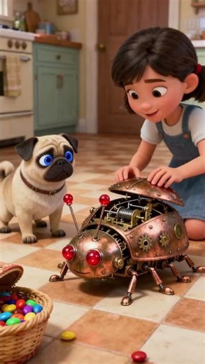 Puppy buys a giant mechanical beetle you won’t believe their adventure.
