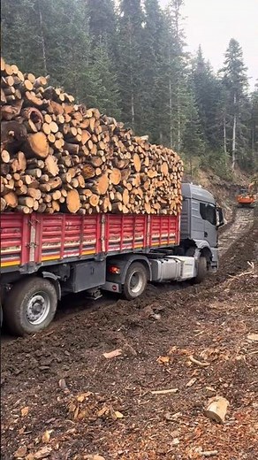 70-ton truck slides down muddy ramp #truck #viral