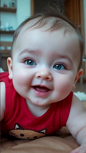 The cutest baby smile you'll ever see! 🥰 Blue-eyed baby saying papa. | baby moments. #cutebaby
