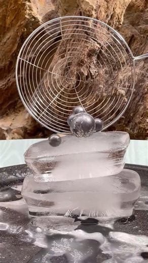 Stacked Ice Cubes VS Hot Metal Balls #experiment #satisfying #shorts #oddlysatisfying